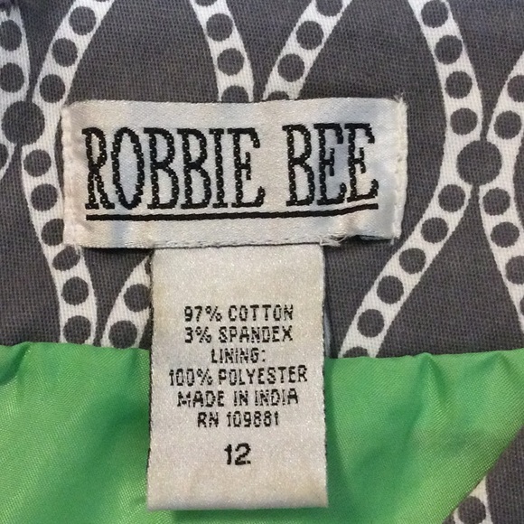 12 Robbie Bee gray with white boho print sheath dress - Picture 14 of 15